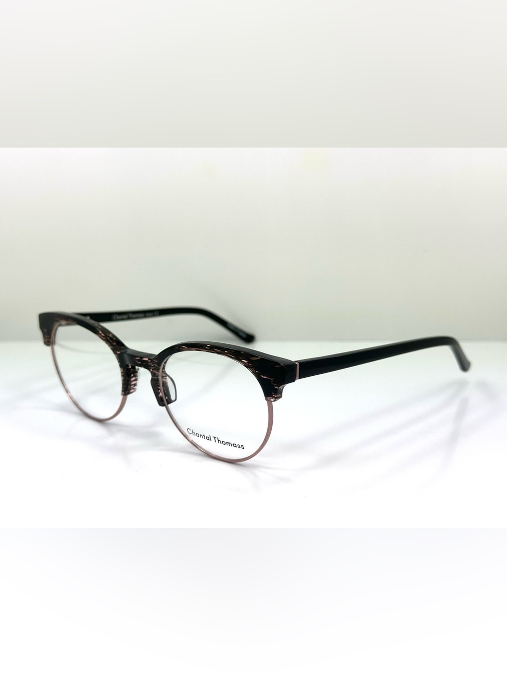 Chantal Thomass Women's Brown Tortoise Round Glasses